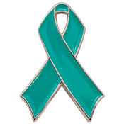 Ribbon Lapel Pin - Teal