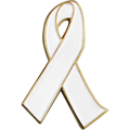 White Ribbon Lapel Pin