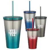 Stainless Steel Tumbler with Straw