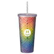 Rainbow Tumbler With Straw