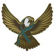 Eagle with Teal Ribbon Pin